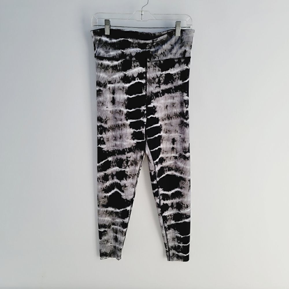 Nicole Miller Womens Size XL Animal Gray Black Tie Dye Zebra Stripe Leggings